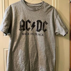 AC/DC Heather Gray Logo Tee with Black Print